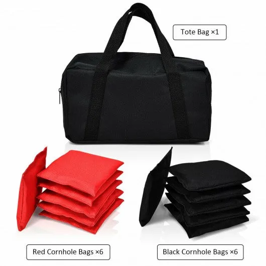 12 Beanbag Black and Red Weather Resistant Bags