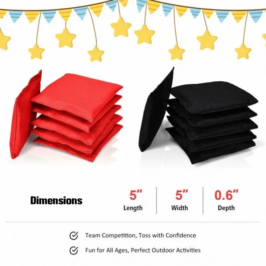 12 Beanbag Black and Red Weather Resistant Bags