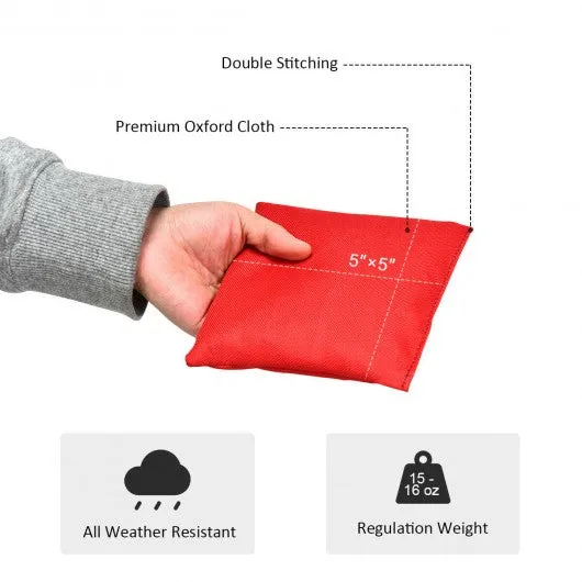 12 Beanbag Black and Red Weather Resistant Bags