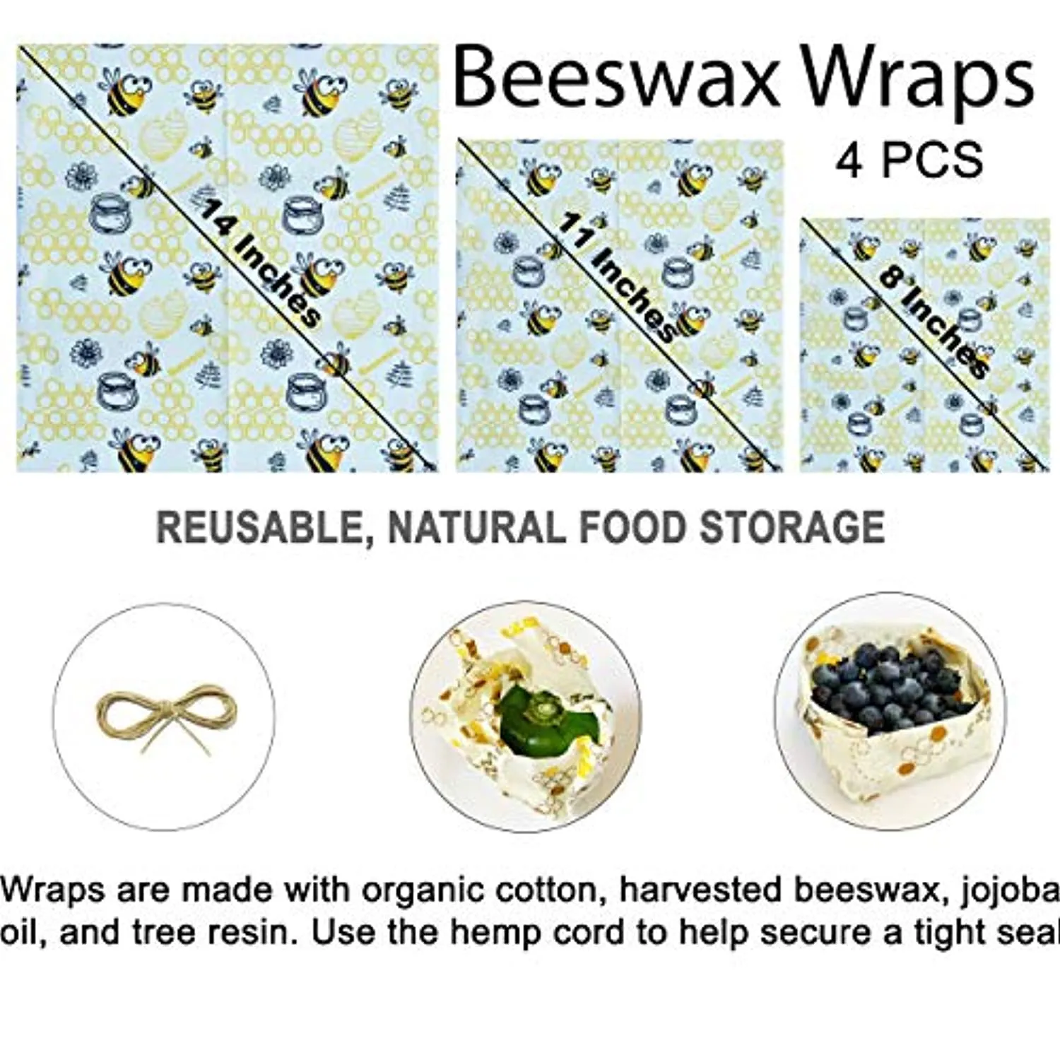 17 PCS Zero Waste ECO Friendly Gift: Reusable Food Storage Bags, Reusable Beeswax Wrap, Mesh Bags, Reusable Straws