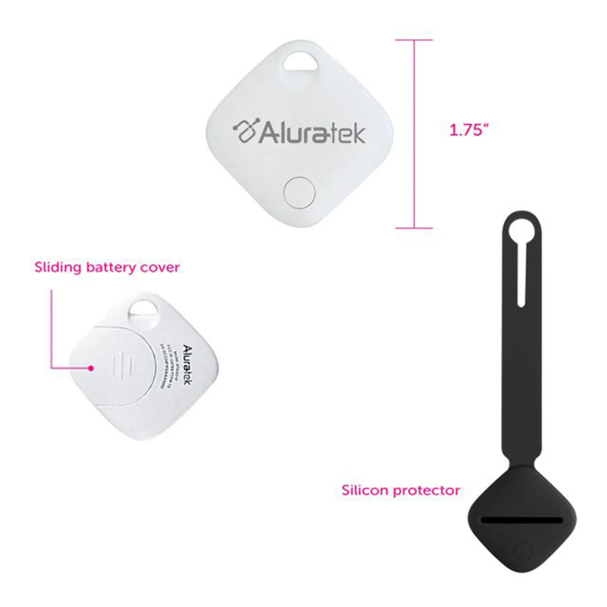 Aluratek ATAG01F Track Tag with Black Silicon Cover