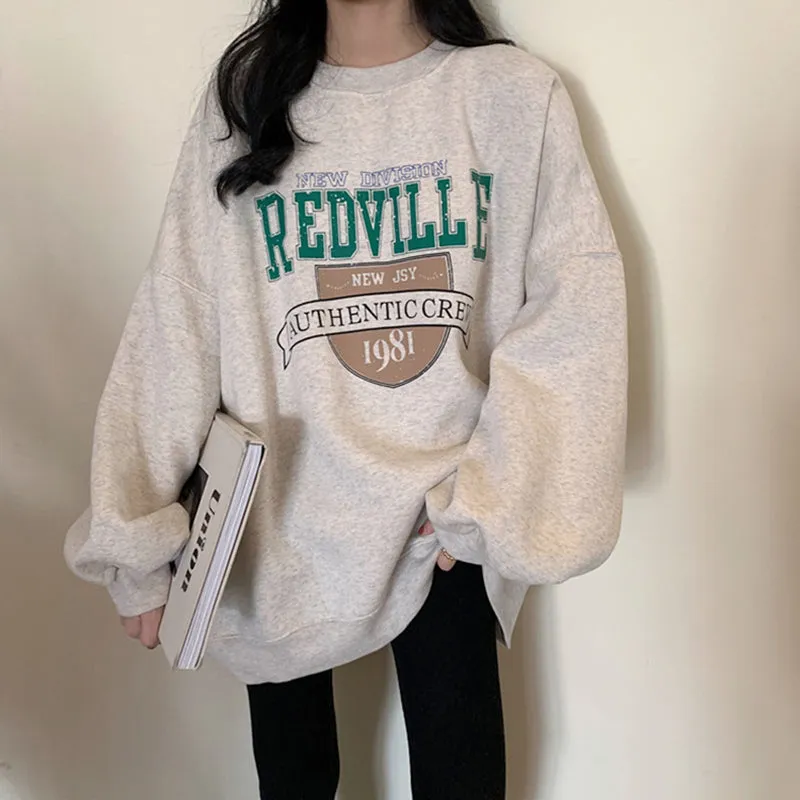 Amy Fashion - Crewneck Fashion Oversize Hoody Pullover