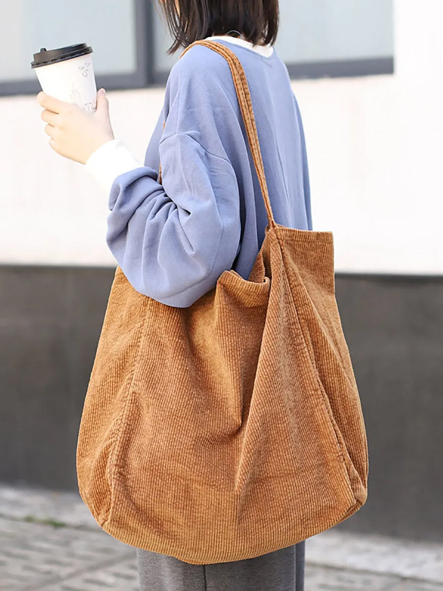 Autumn Casual Large Capacity Corduroy Shoulder Bag