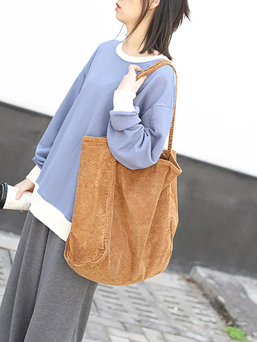 Autumn Casual Large Capacity Corduroy Shoulder Bag