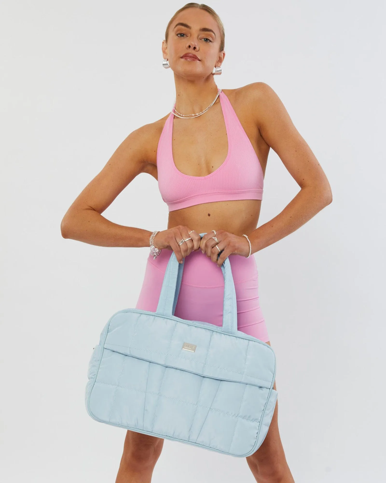 Baby Blue Ash Duffle Workout Bag