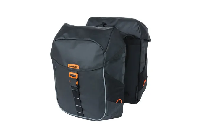 Basil Miles Tarpaulin Double Bike Bag 34L Black Orange