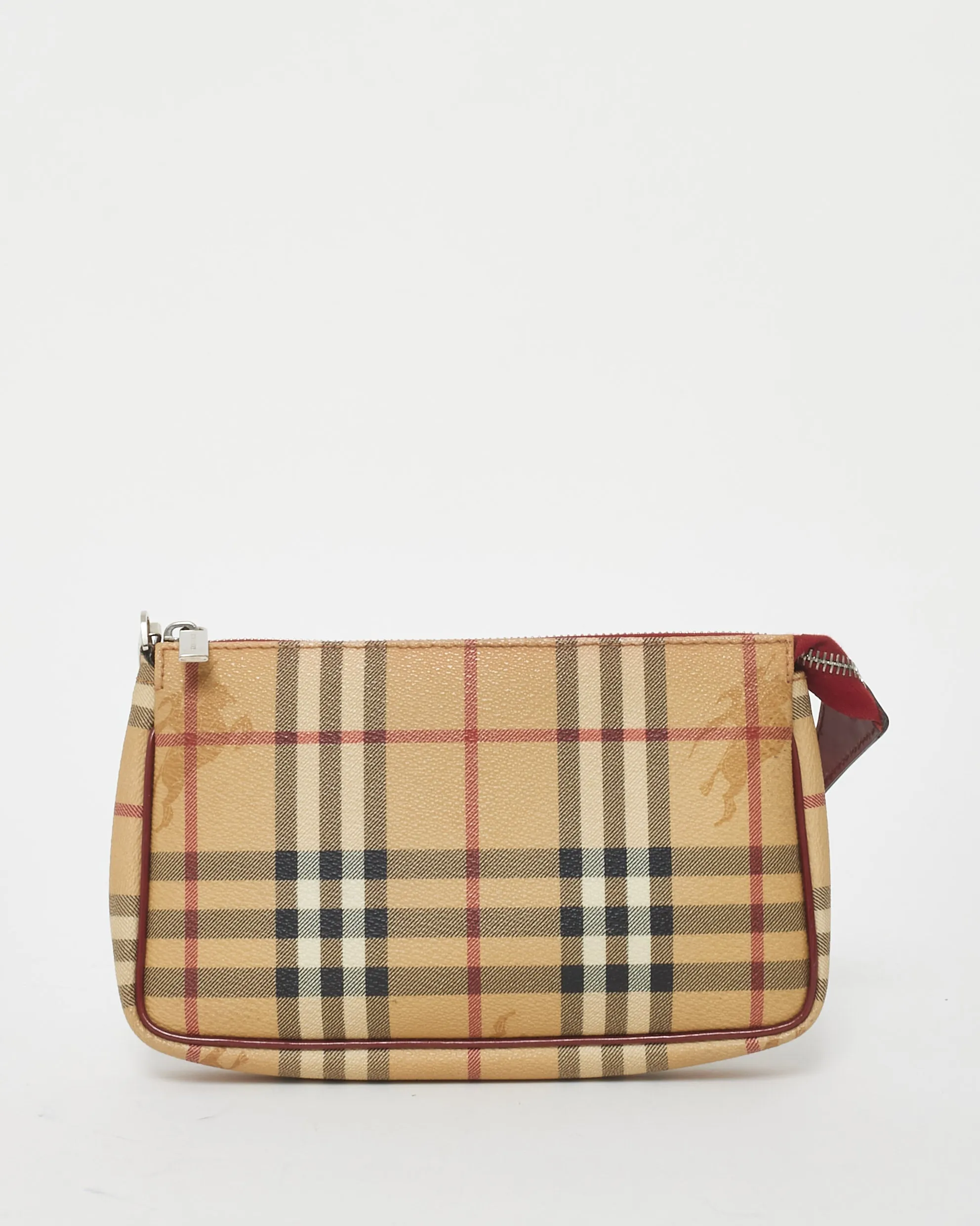 Burberry Coated Canvas Haymarket Check Pochette Shoulder Bag