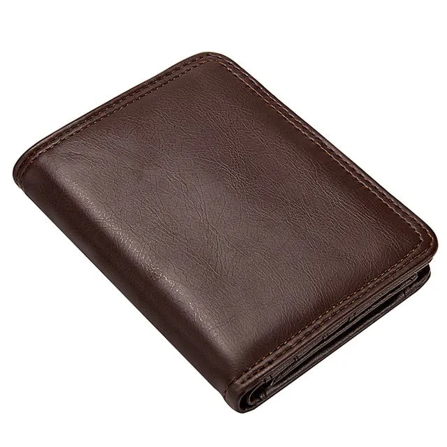 Business Men's Short Wallet Bifold Slim Card Holders for Men Casual Portable Coin Purse New Pu Leather Mini Male Cash Clutch Bag