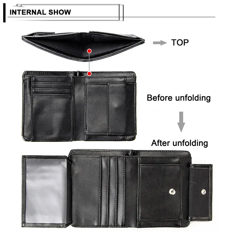 Business Men's Short Wallet Bifold Slim Card Holders for Men Casual Portable Coin Purse New Pu Leather Mini Male Cash Clutch Bag