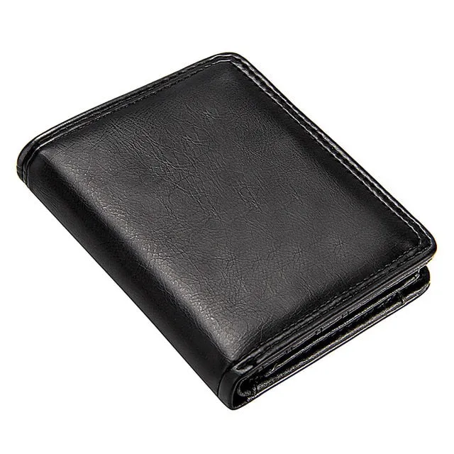 Business Men's Short Wallet Bifold Slim Card Holders for Men Casual Portable Coin Purse New Pu Leather Mini Male Cash Clutch Bag