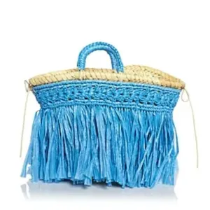 CATERINA BERTINI FRINGE MINI TOTE BLUE