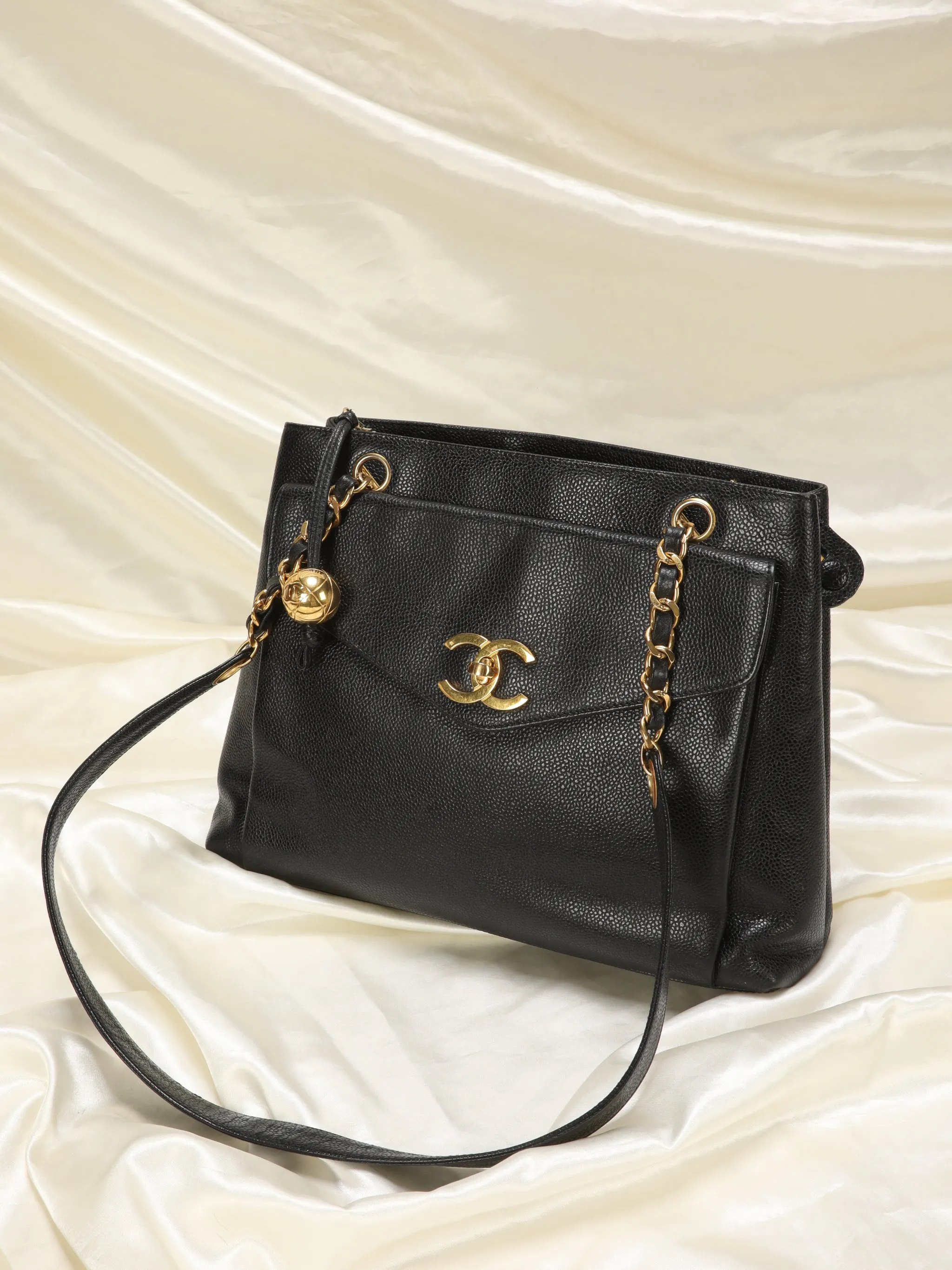 Chanel Caviar Turnlock Tote