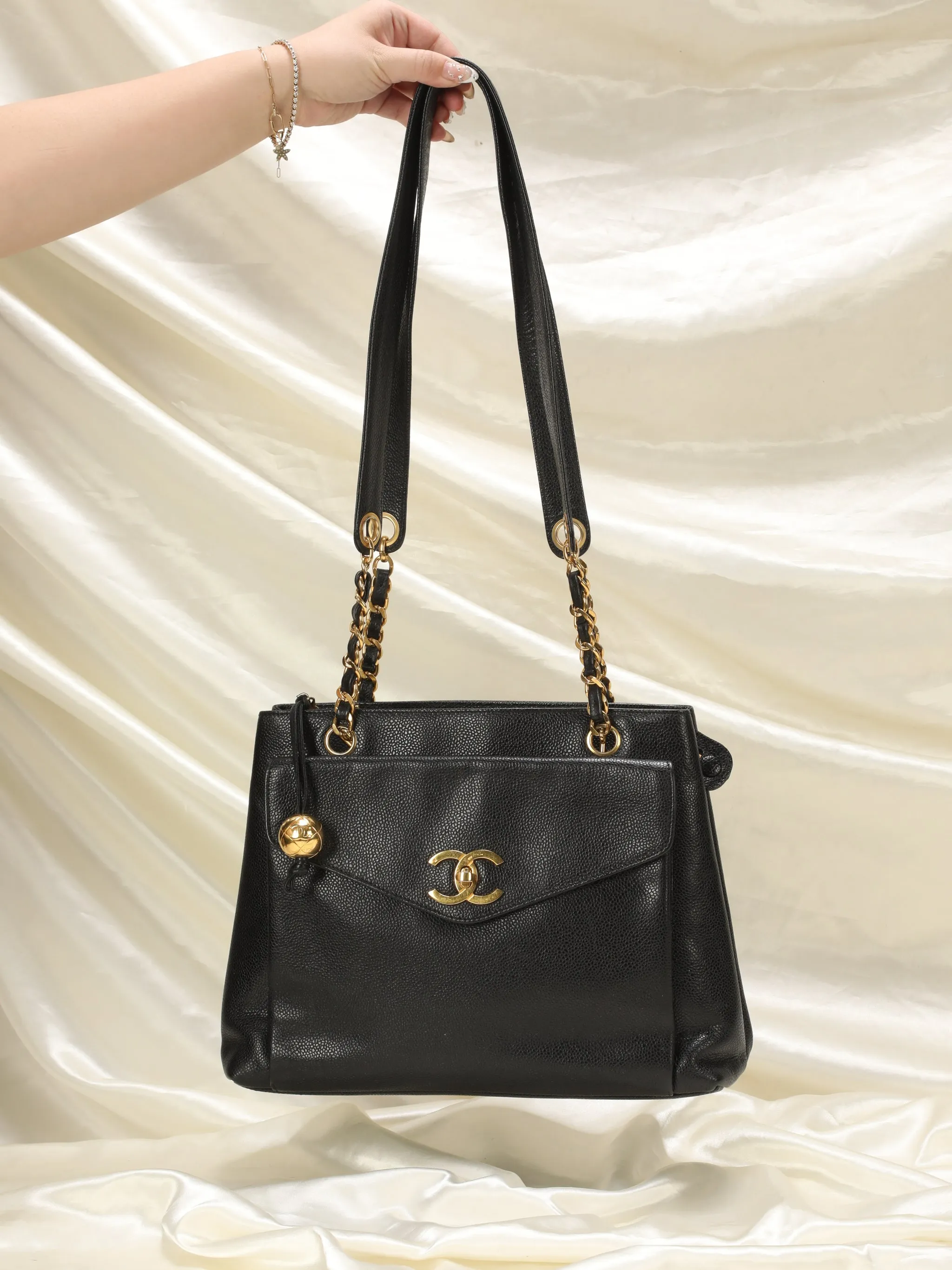 Chanel Caviar Turnlock Tote