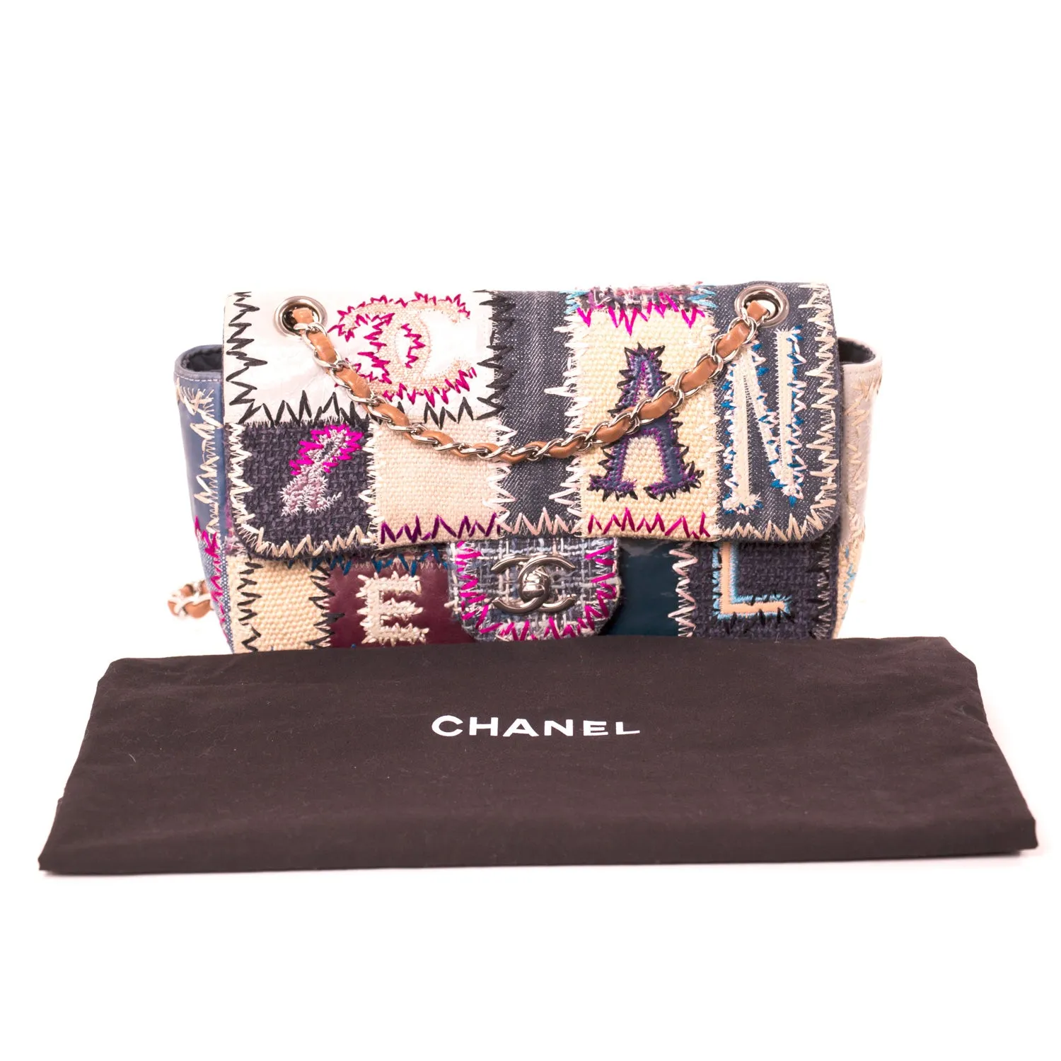 Chanel Classic Denim Patchwork Medium Flap Bag