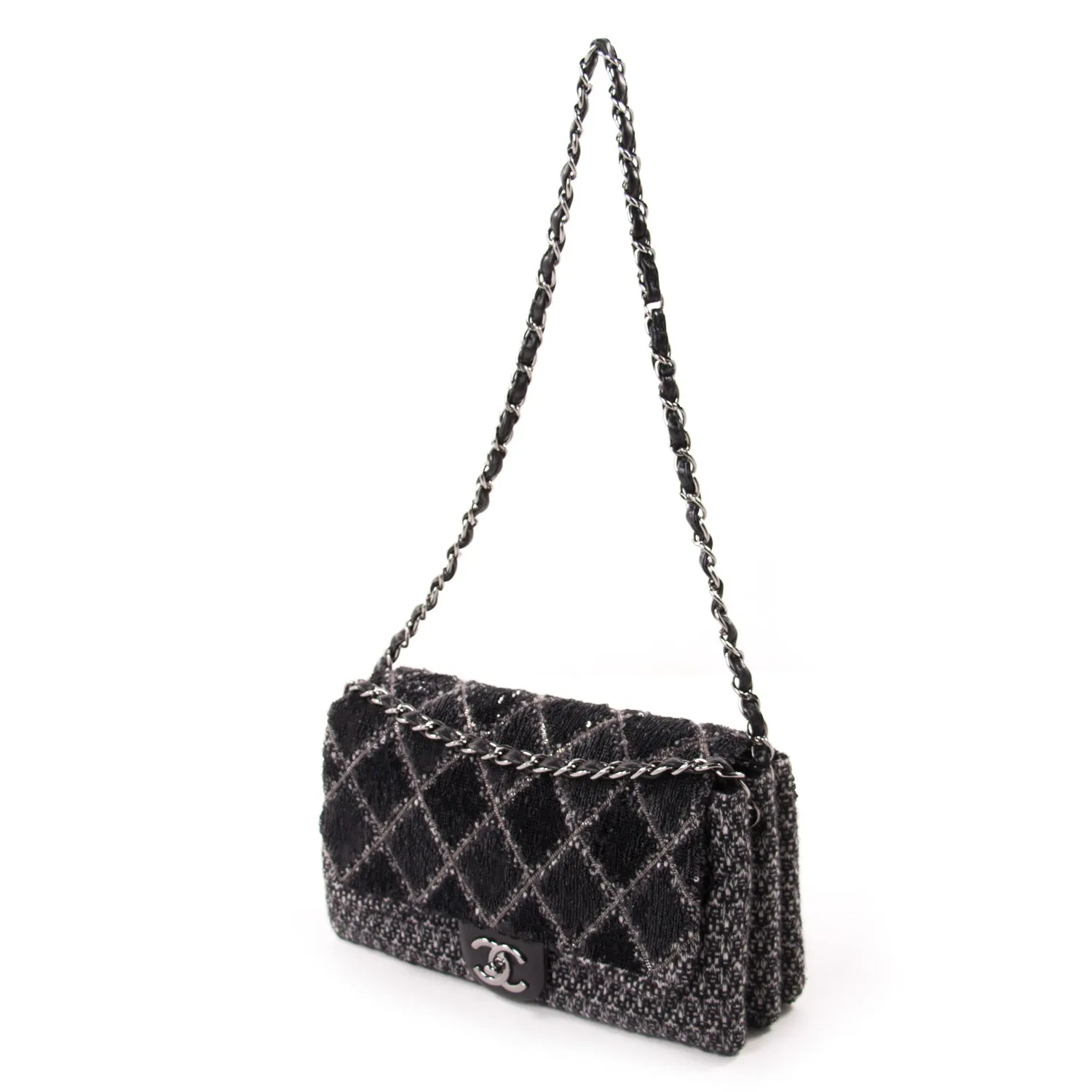 Chanel Sequin Tweed Flap Bag