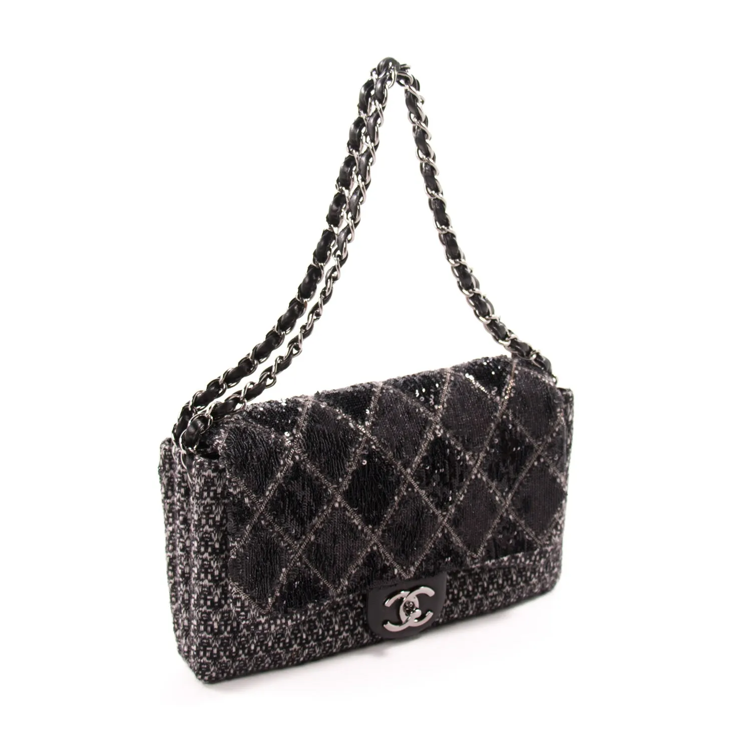 Chanel Sequin Tweed Flap Bag