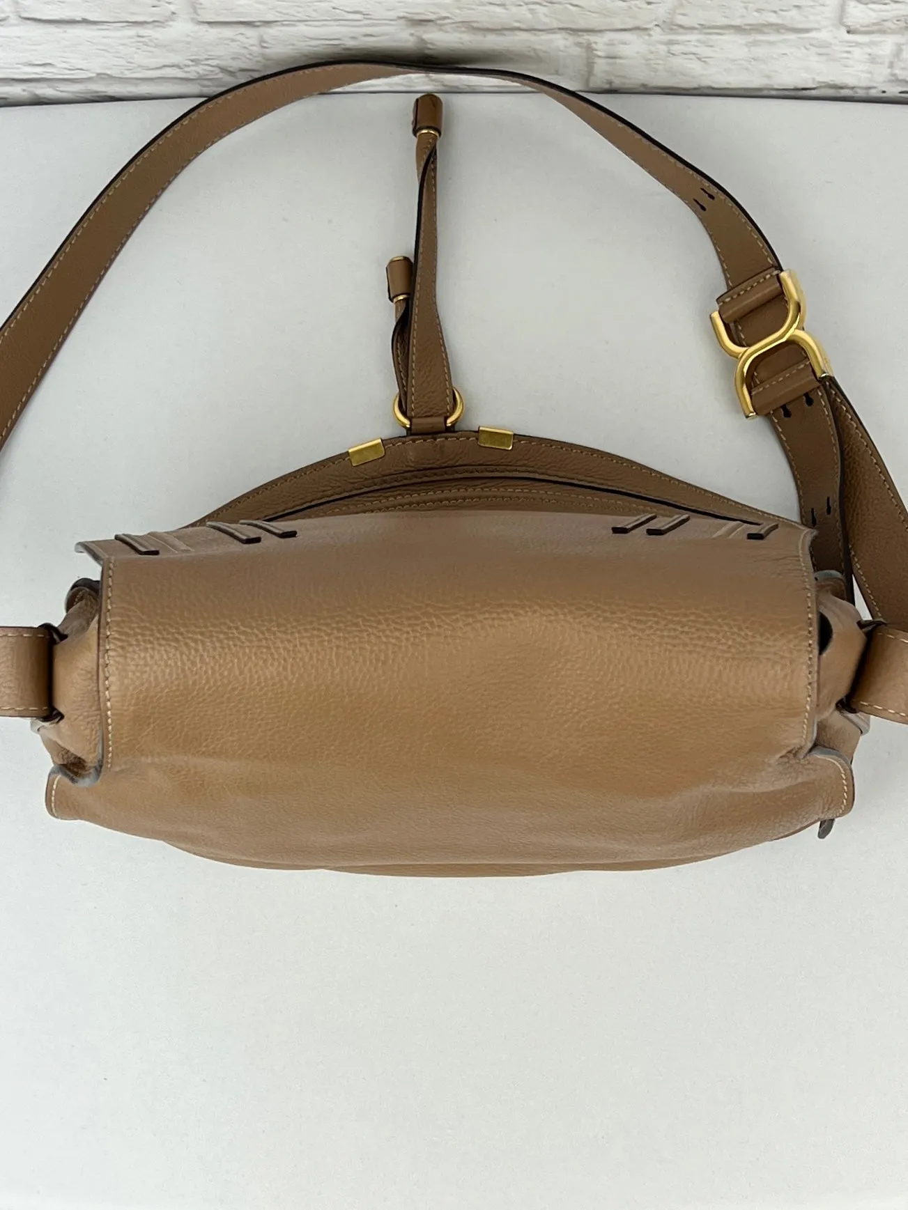 Chloe Medium Marcie Saddle Bag, Tan