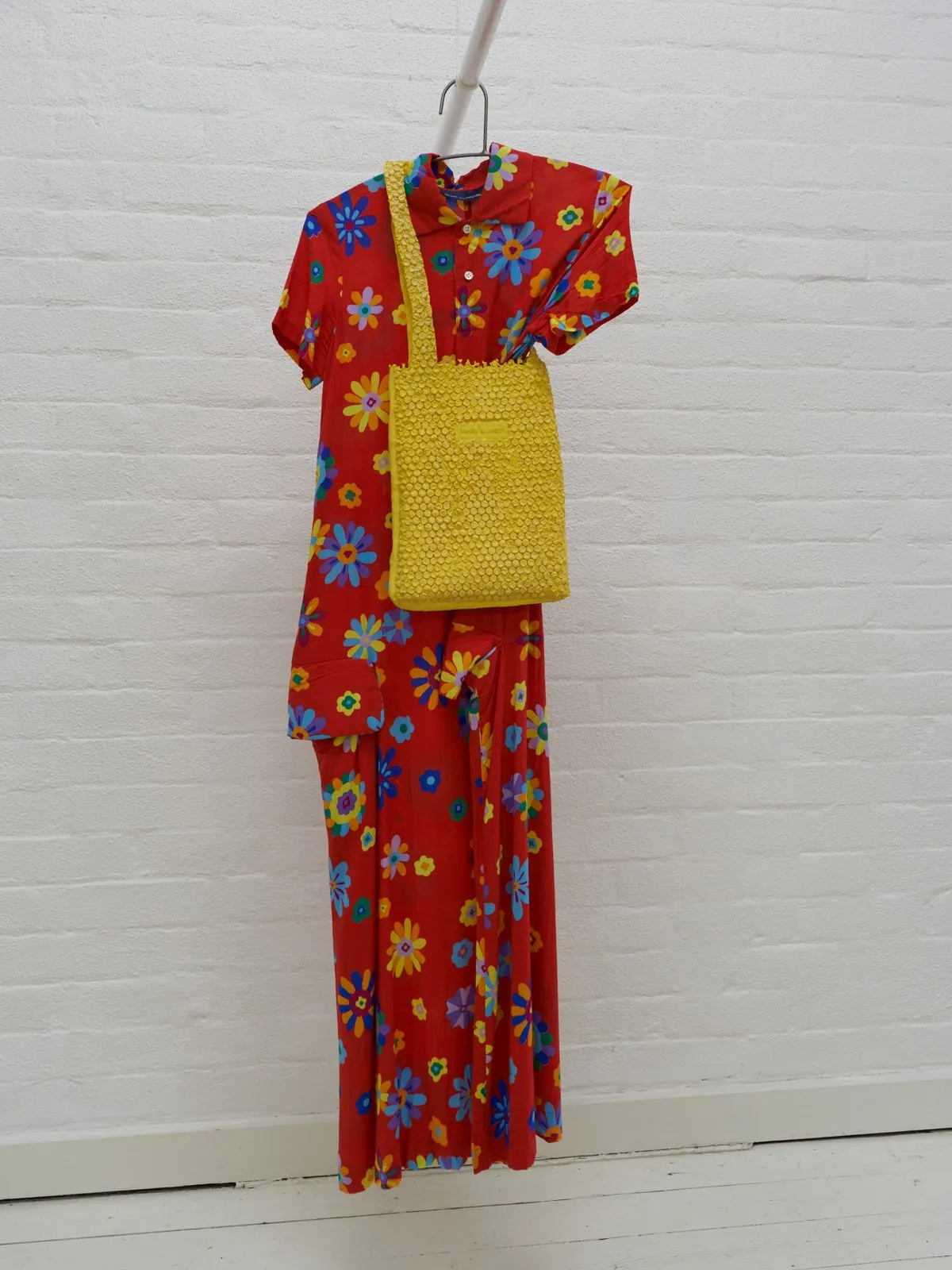 Comme des Garcons 1996 red rayon floral print maxi dress - womens M S