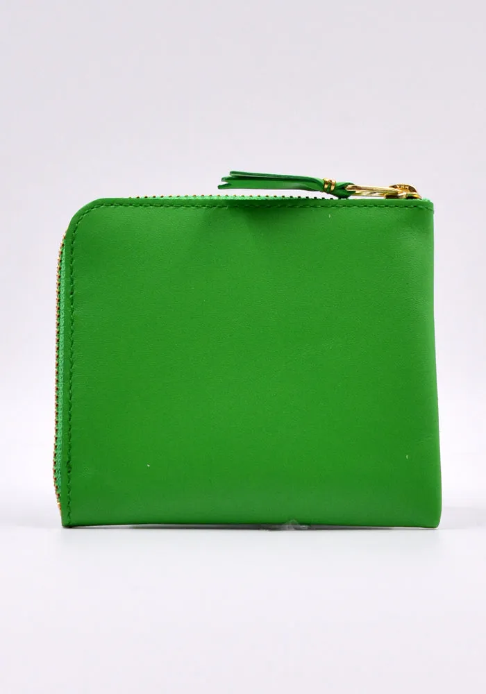 COMME DES GARCONS SA3100 COLOUR PLAIN ZIP WALLET GREEN