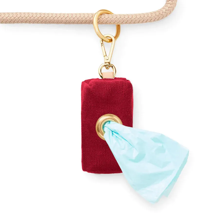 Dog Poop Bag dispenser: Wine Waxed Canvas