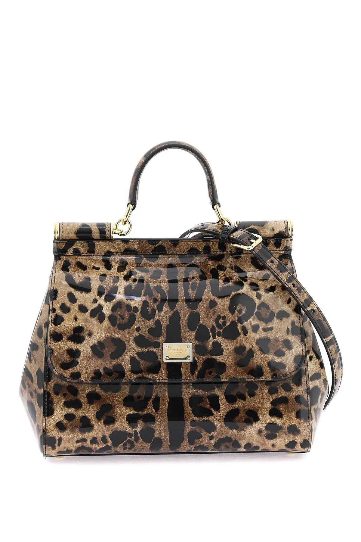 Dolce & gabbana leopard leather medium 'sicily' bag