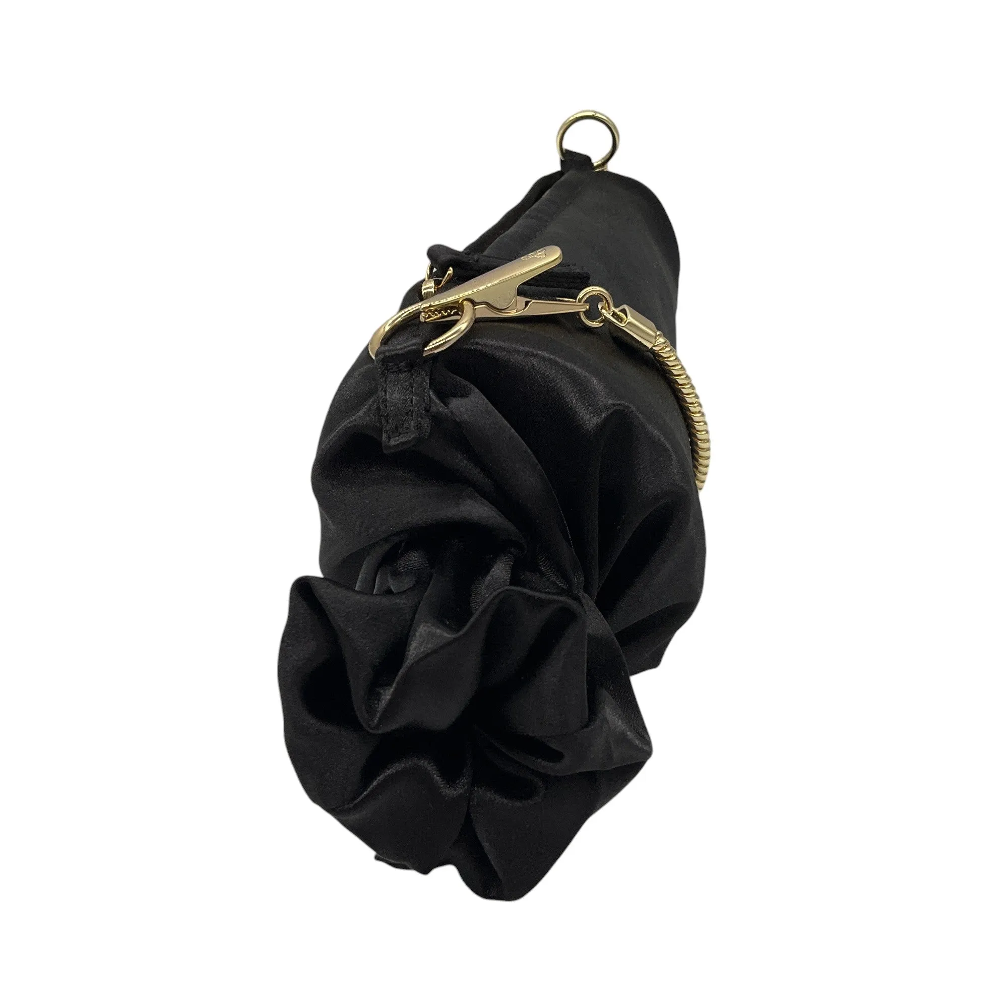 Edie Parker Black Satin Hit Bag