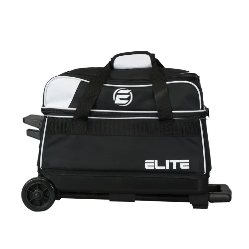 Elite Basic Double Roller Black/White Bowling Bag