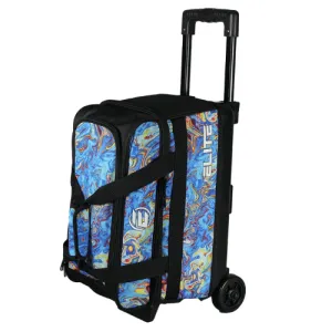 ELITE Basic Double Roller Blue Swirli Bowling Bag