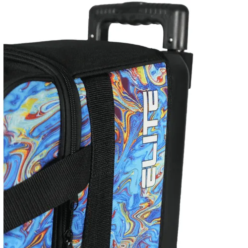 ELITE Basic Double Roller Blue Swirli Bowling Bag