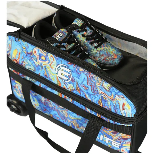 ELITE Basic Double Roller Blue Swirli Bowling Bag