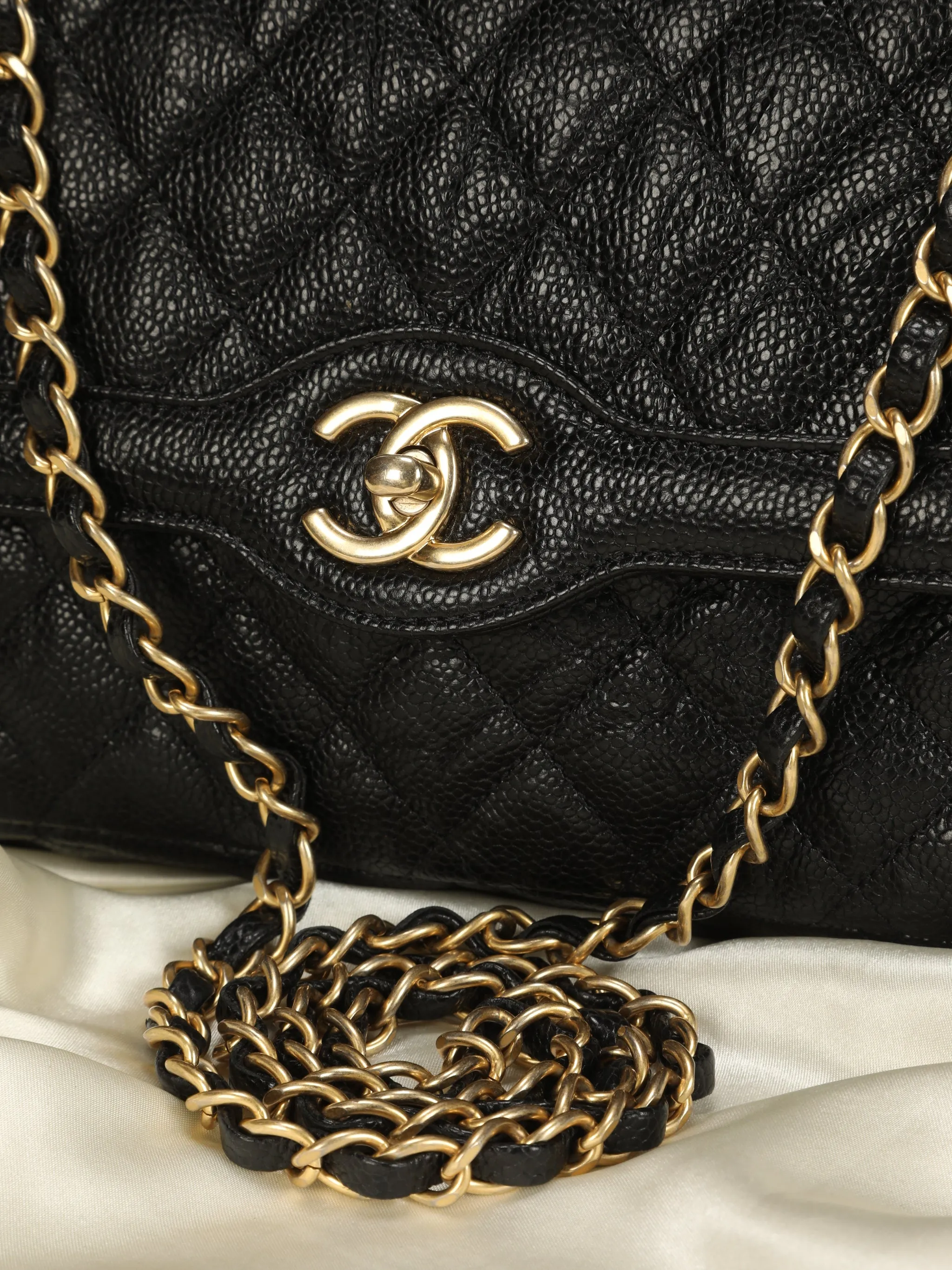 Extremely Rare CL Caviar Medium Paris Flap Bag