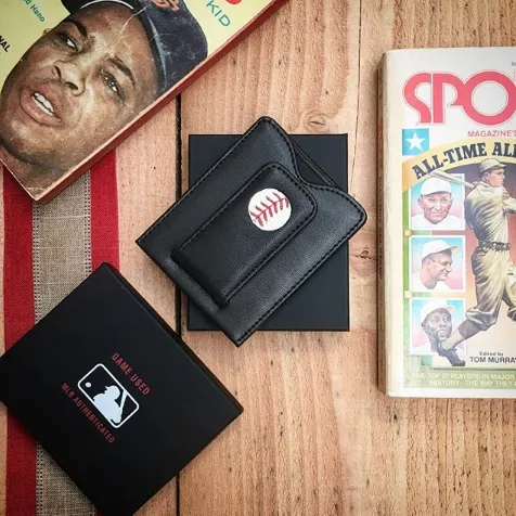 Game-Used Baseball Money Clip Wallets