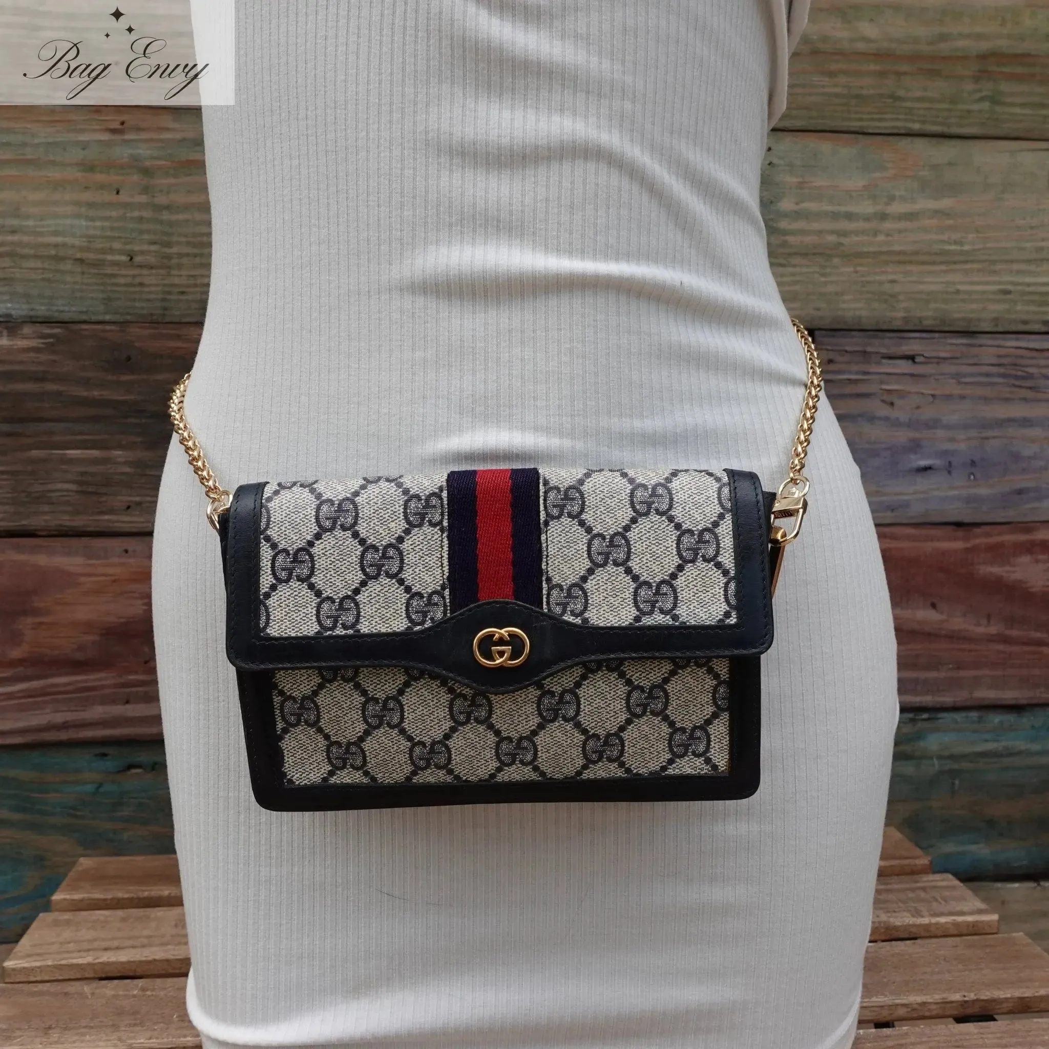 GUCCI Mini Ophidia Clutch with Adjustable Chain