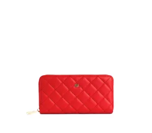 Gunas New York Uptown Quilted Red Zip Wallet