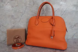 HERMES／エルメス ボリード35 トリヨンクレマンス オレンジ □G刻印 ショルダーバッグ 600090038