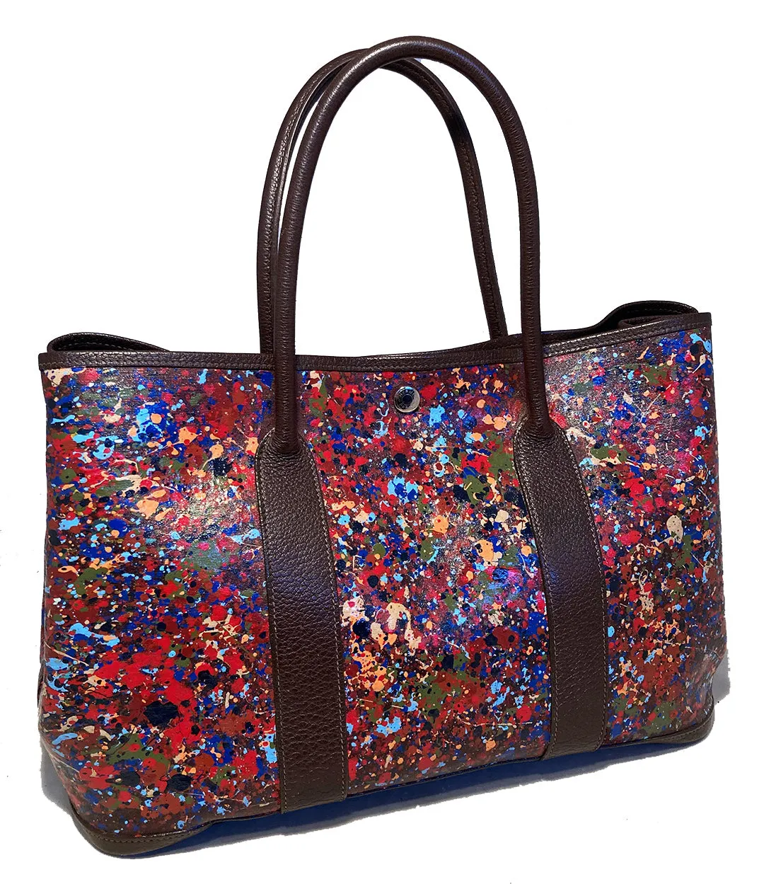 Hermes Abstract Hand Painted Garden Party 35 Tote