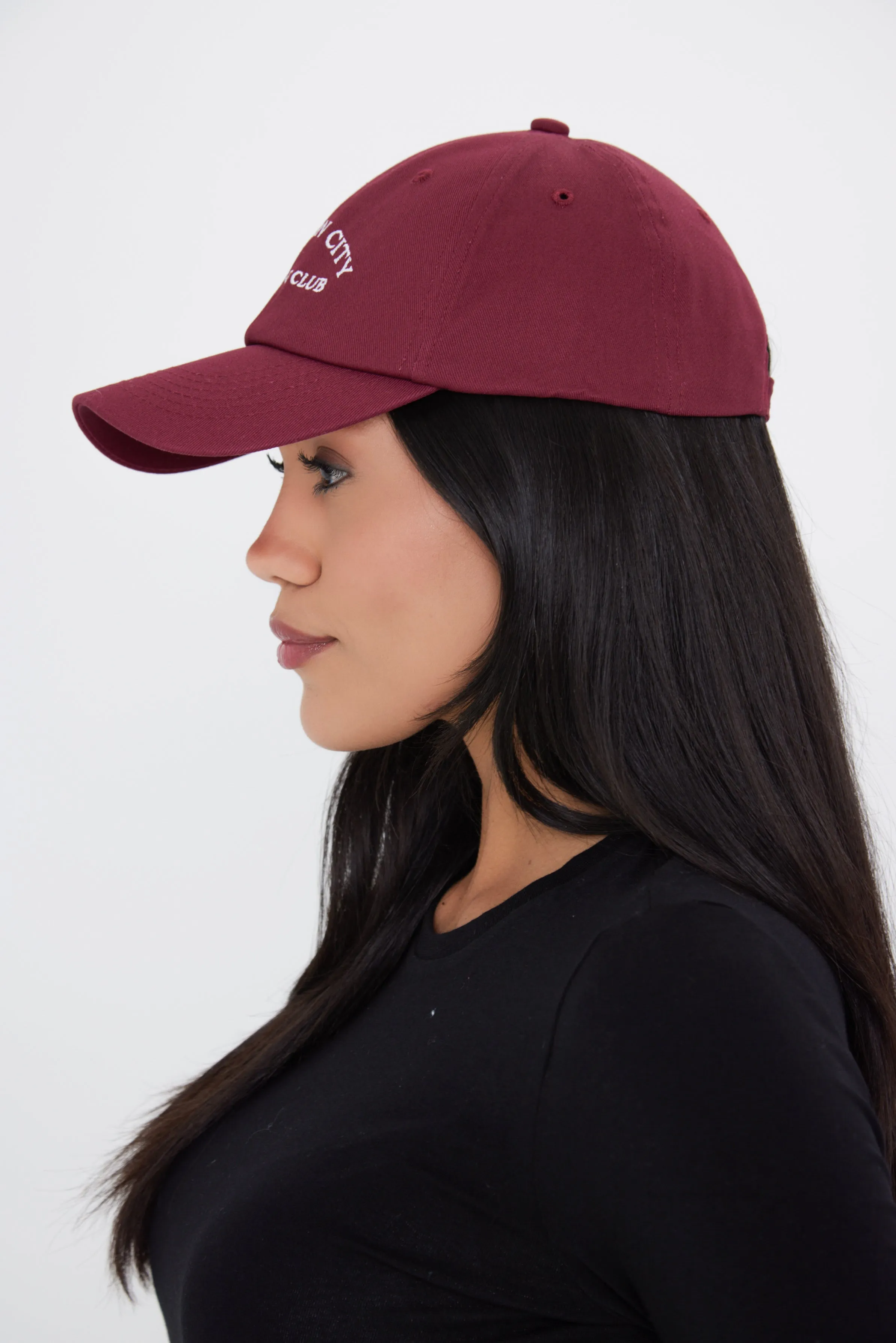 'London City Running Club' Cap in Burgundy Red