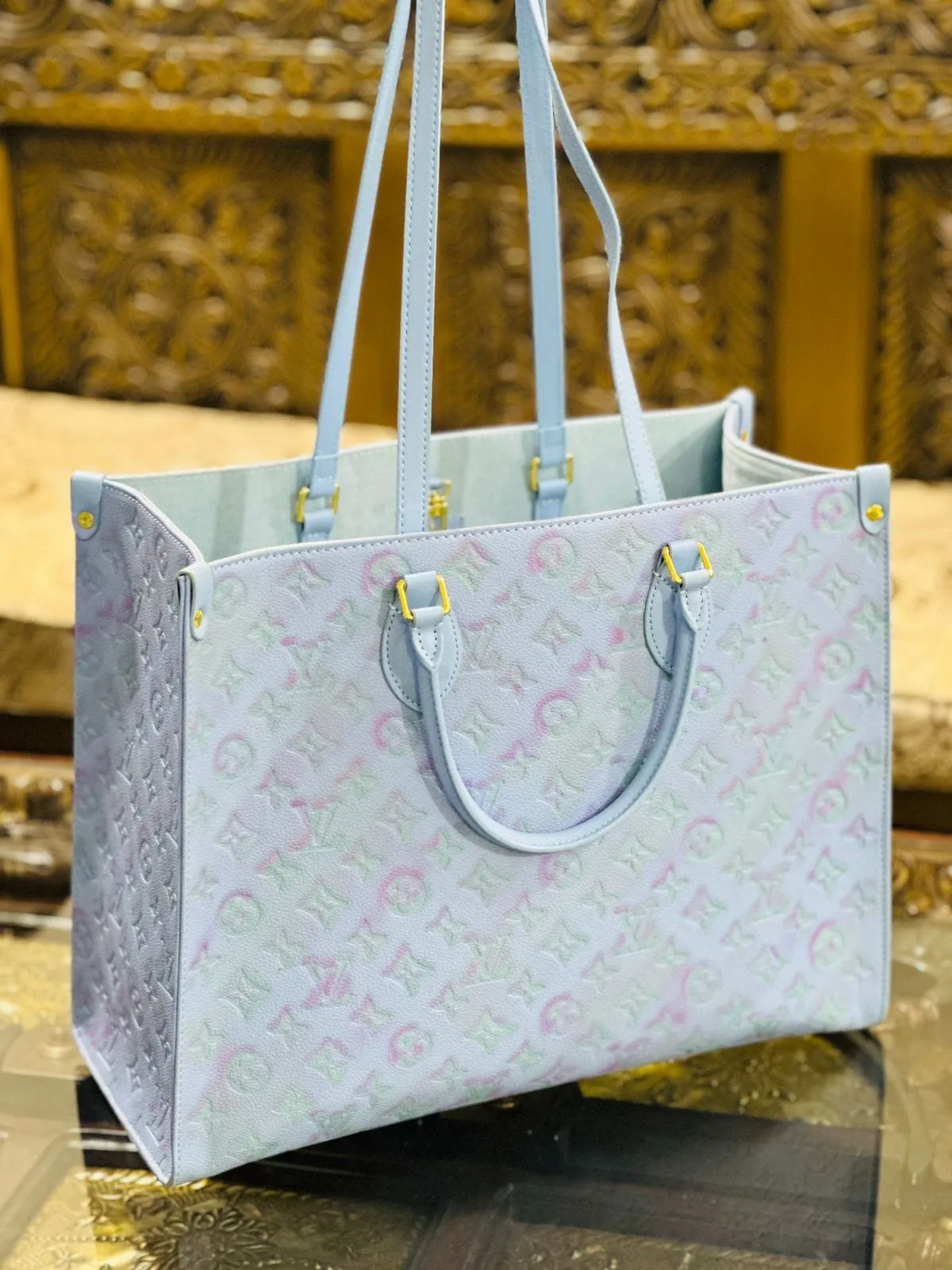 Louis Vuitton On the Go Tote: Timeless Elegance (Sky Blue)