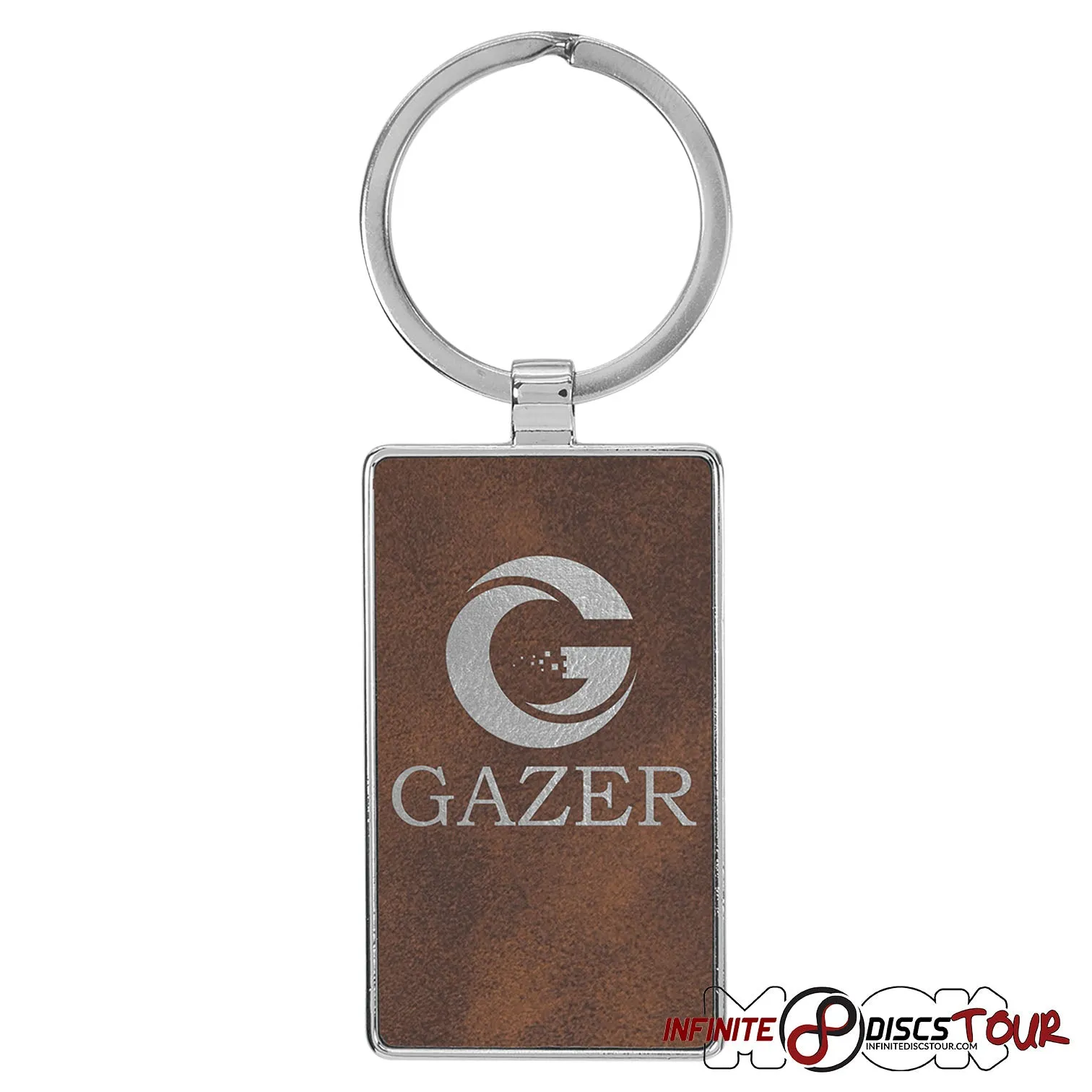 Metal Frame Leather Bag Tag