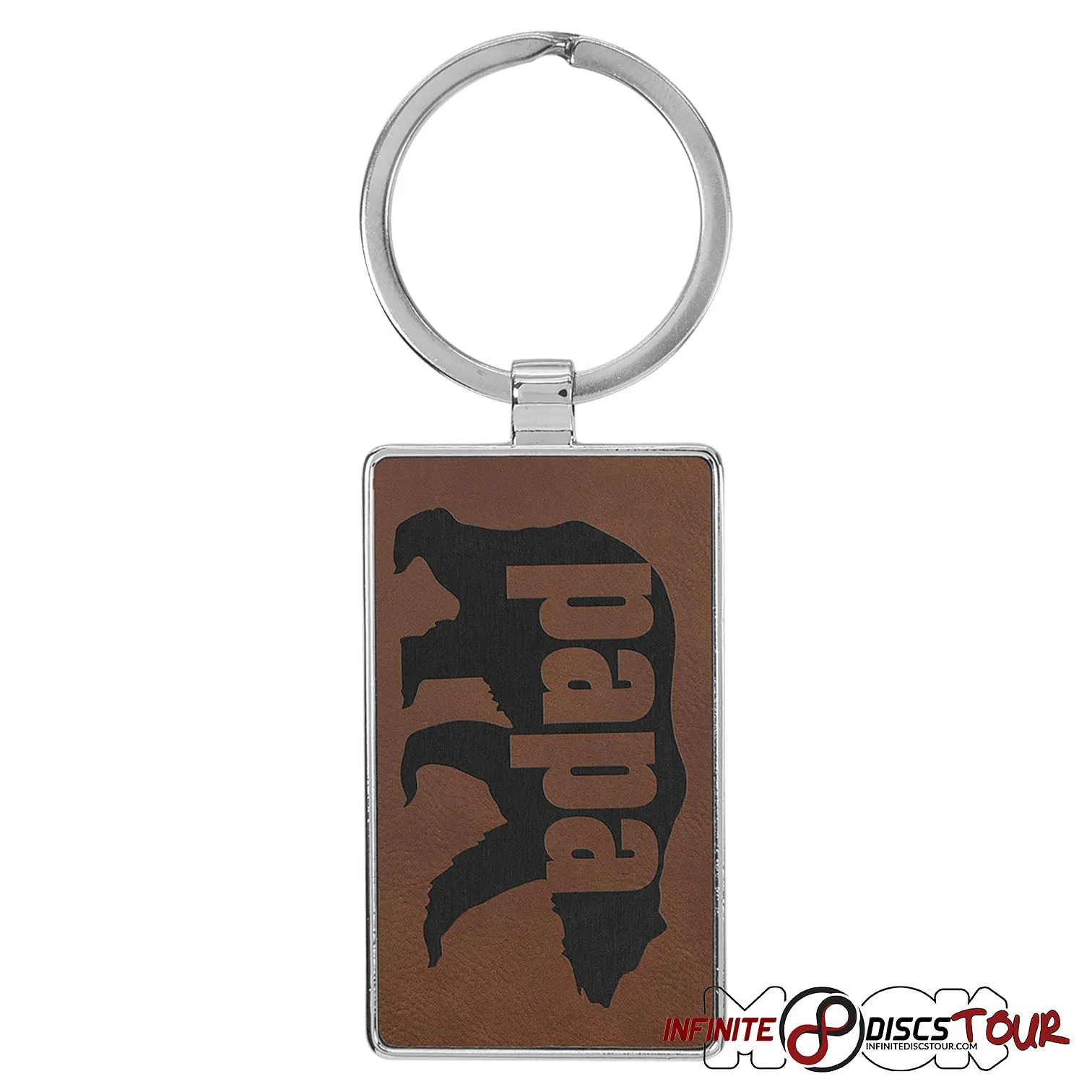 Metal Frame Leather Bag Tag