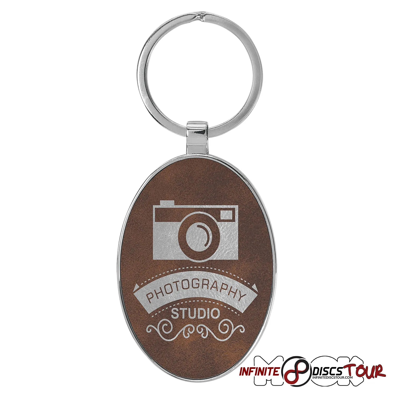 Metal Frame Leather Bag Tag