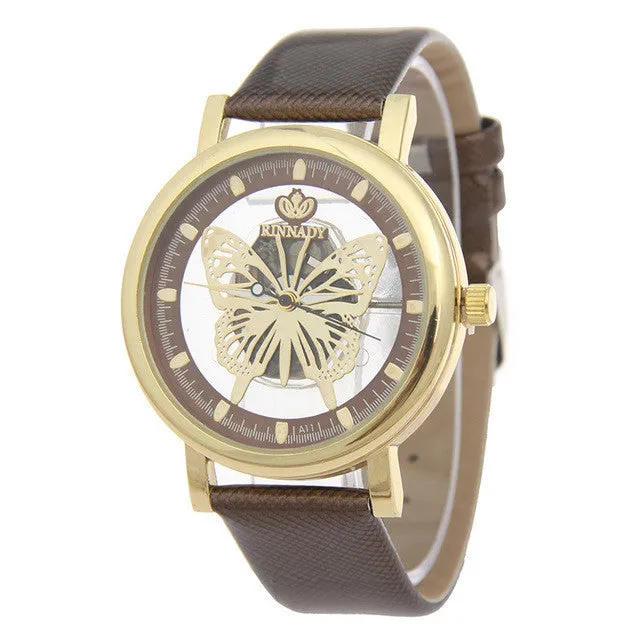 MINHIN Lady Graceful Wrist Watch Personality Butterfly Hollow Large Dial Quartz Watch Casual Clock Relogio Feminino Women