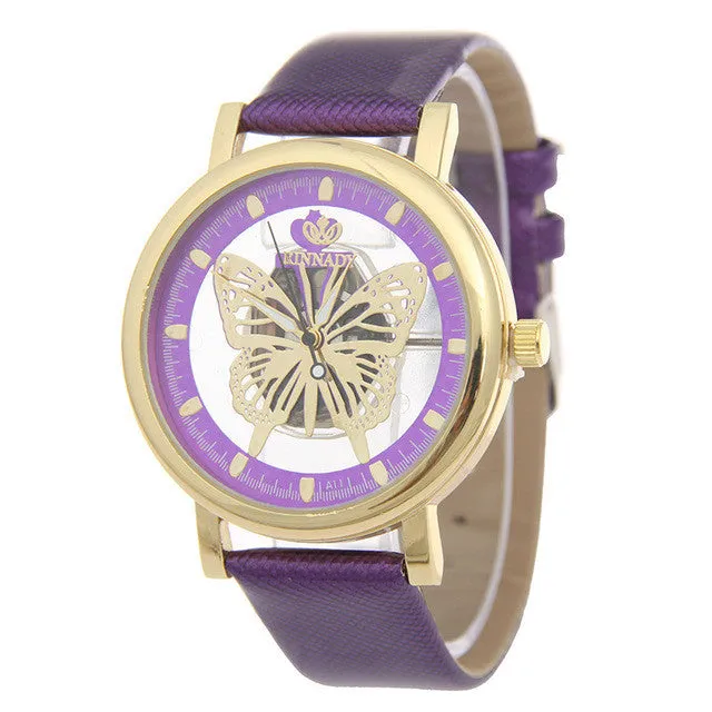 MINHIN Lady Graceful Wrist Watch Personality Butterfly Hollow Large Dial Quartz Watch Casual Clock Relogio Feminino Women