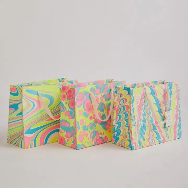 Paper Mirchi Hand Block Printed Medium Gift Bag Neon