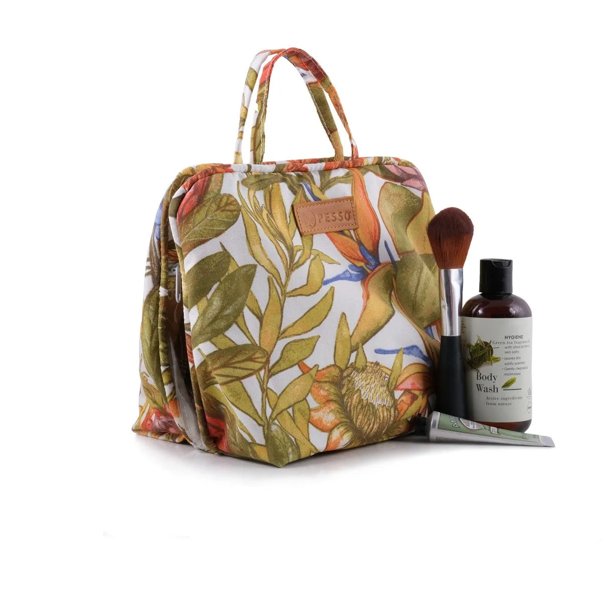 Pesso Wash Bag Green Leaf