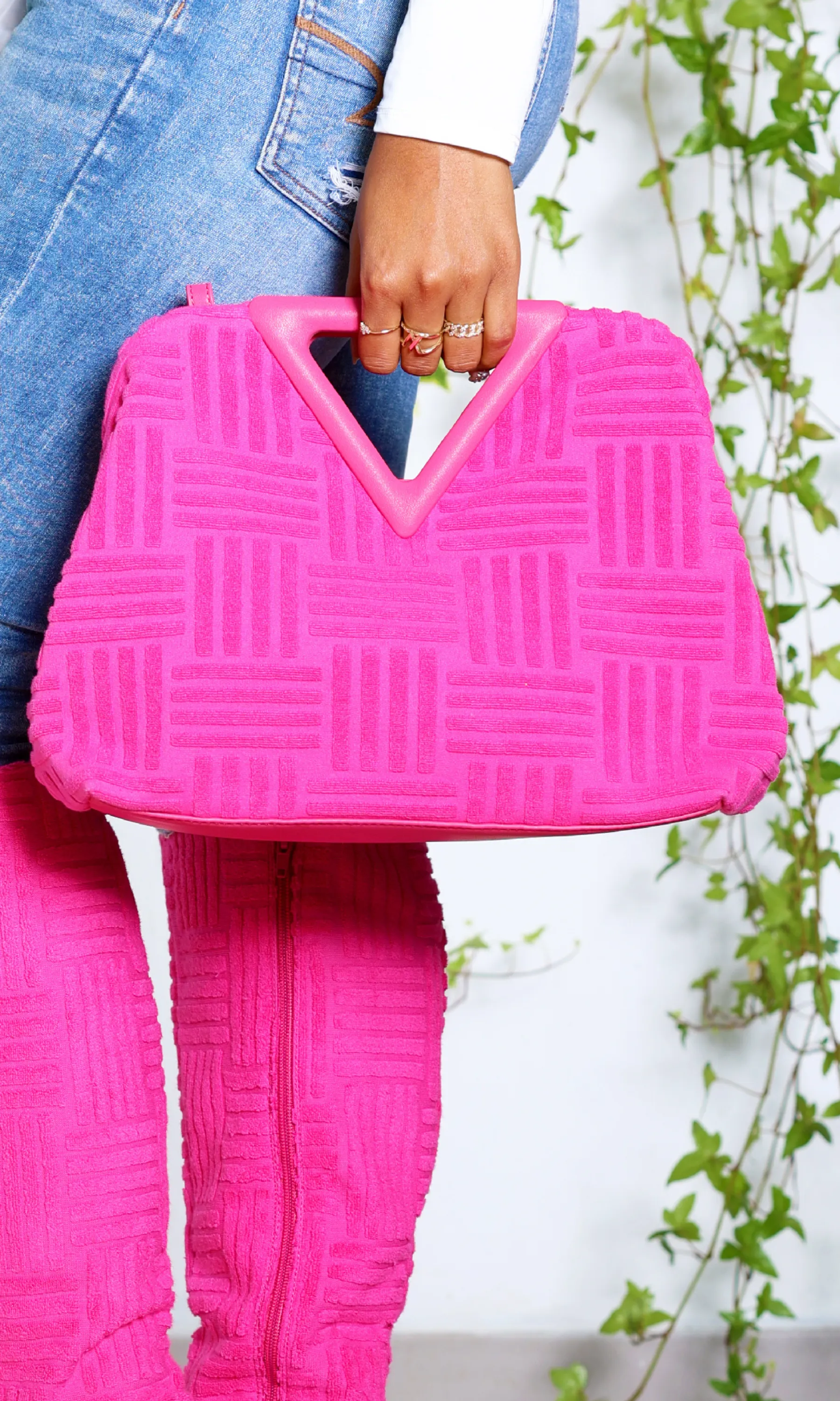 Pink Terrycloth Bag