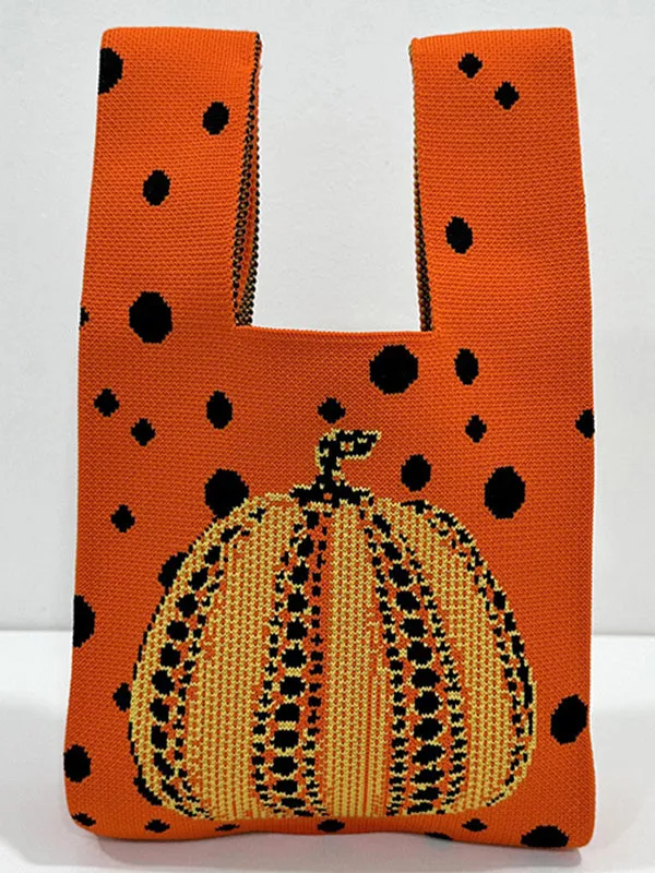 Polka-Dot Split-Joint Woven Bags Handbags