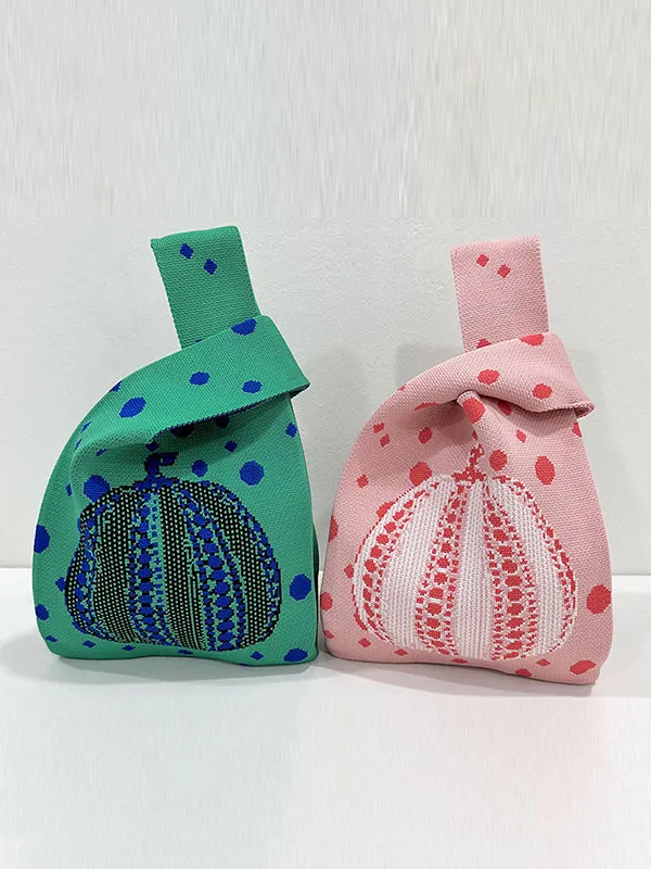 Polka-Dot Split-Joint Woven Bags Handbags