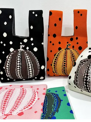 Polka-Dot Split-Joint Woven Bags Handbags