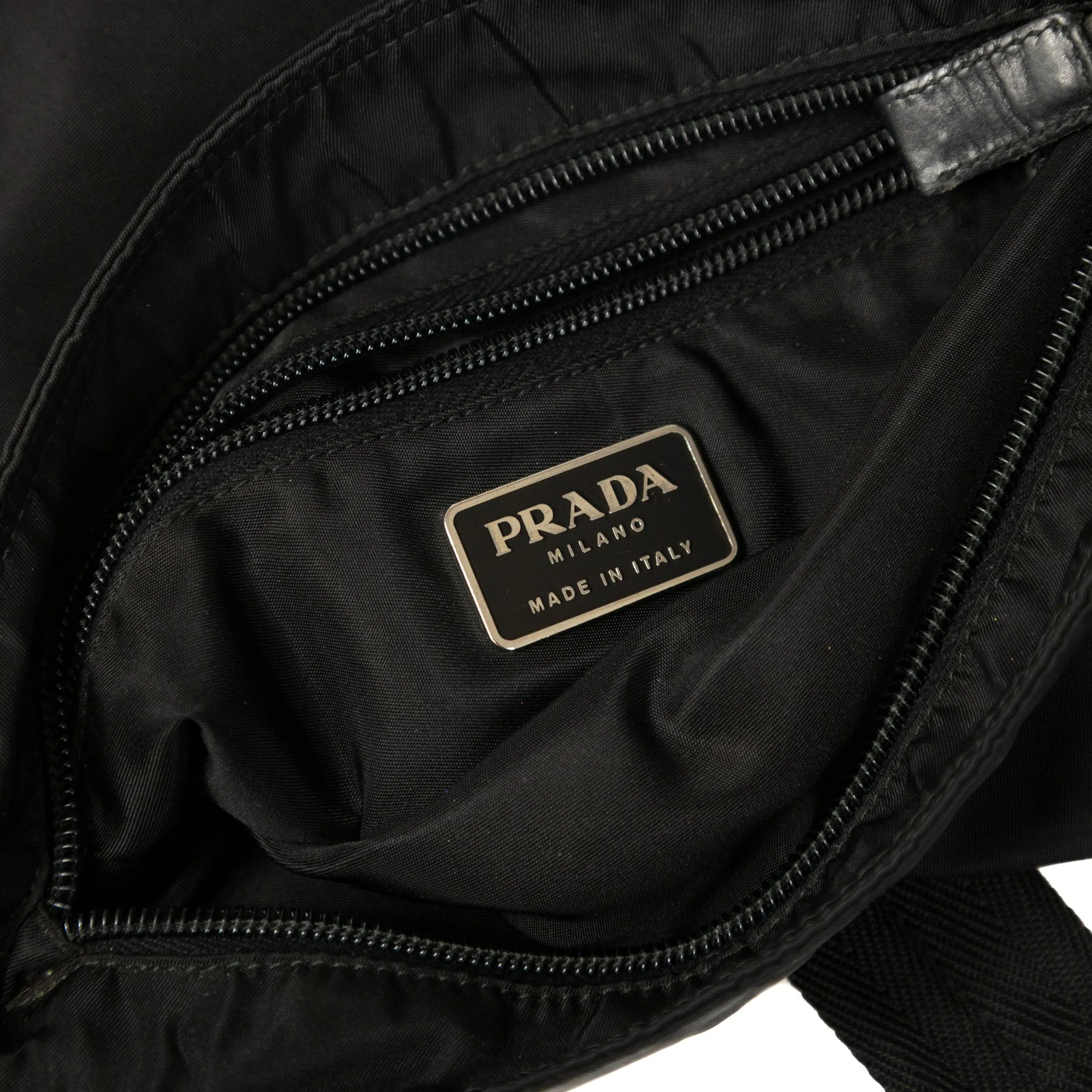 Prada Nylon Blackout Tessuto Crossbody Bag